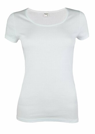 DAMES BEEREN T-SHIRT MET O-HALS EN KORTE MOUW M3000 WIT